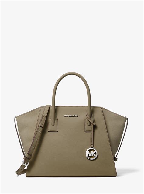 michael kors avril large leather satchel